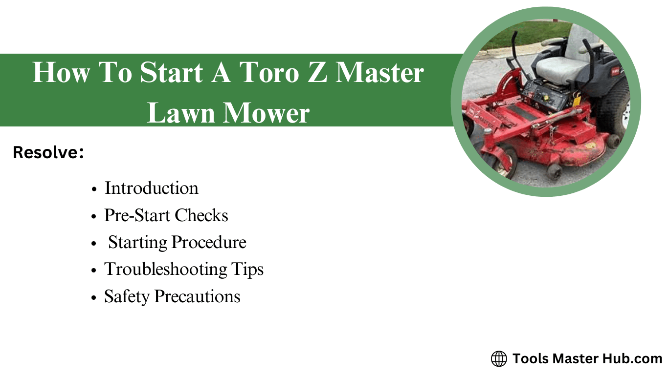 How To Start A Toro Z Master Lawn Mower